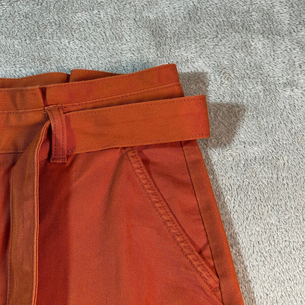 Banana Republic High Rise Cropped‎ Pants with Belt Orange Size 8 Women's Terra - Picture 2 of 16